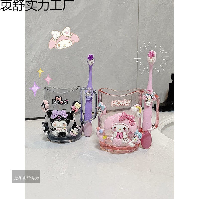 Sanrio Gargle Cup High Beauty Value Transparent Ins Household Cute Tooth Couple Kulomi - Image 3